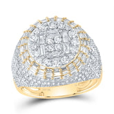 2 CTW-DIA NK ROUND BAGUETTE MENS RING